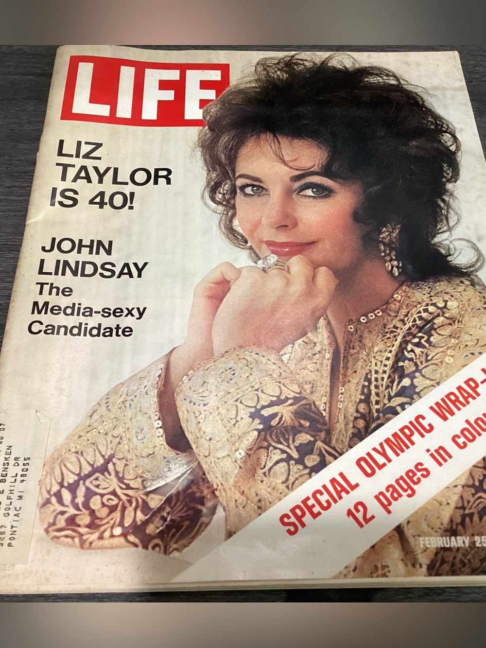 vtg. LIFE Magazine Feb. 25, 1972 issue of Life magazine cover Elizabeth Taylor